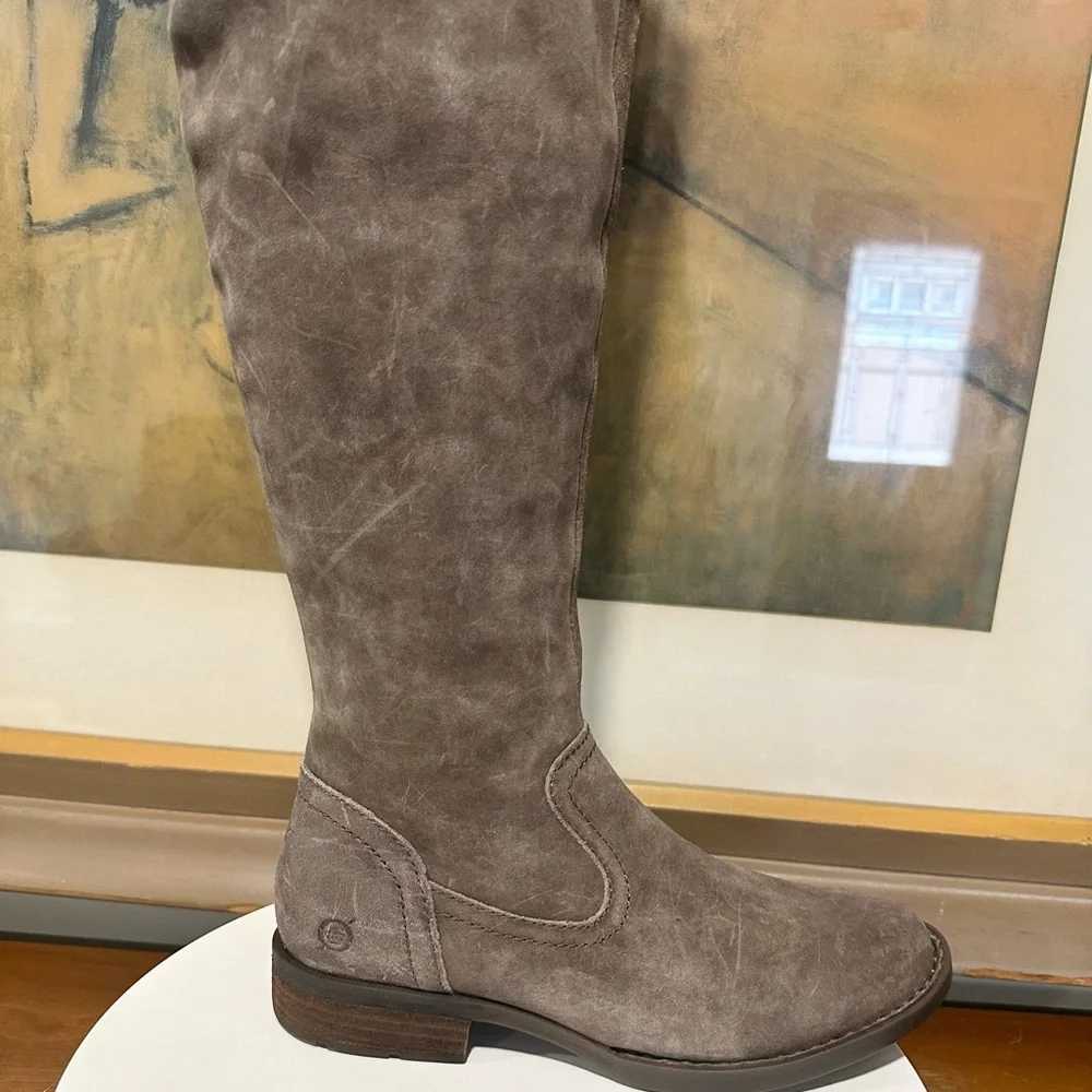 🌸BORN🌸 Britton Tall Over the Knee Boot Taupe Distressed Size: 6M